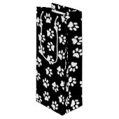 Patroon van poten, hondenpoten, witte poten wijn cadeautas (Voorkant Gekanteld)