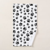 Patroon van poten, hondenpoten, zwart en wit bad handdoek (Handdoek)