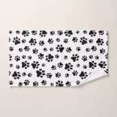 Patroon van poten, hondenpoten, zwart en wit bad handdoek (Handdoek)