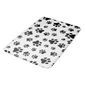 Patroon van poten, hondenpoten, zwart en wit badmat (Gekanteld)
