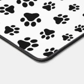 Patroon van poten, hondenpoten, zwart en wit bureaumat (Hoek)