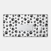 Patroon van poten, hondenpoten, zwart en wit bureaumat (Keyboard & Muis)
