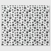 Patroon van poten, hondenpoten, zwart en wit cadeaupapier (Vlak)