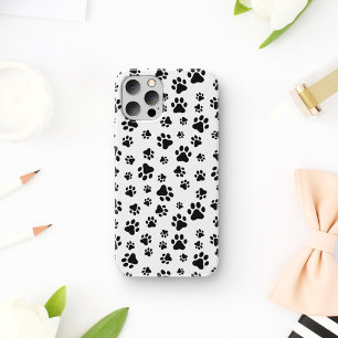 Patroon van poten, hondenpoten, zwart en wit Case-Mate iPhone case