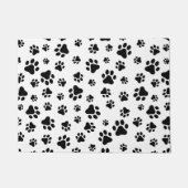 Patroon van poten, hondenpoten, zwart en wit deurmat (Voorkant)