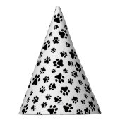 Patroon van poten, hondenpoten, zwart en wit feesthoedjes (Rechts)