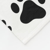Patroon van poten, hondenpoten, zwart en wit fleece deken (Hoek)