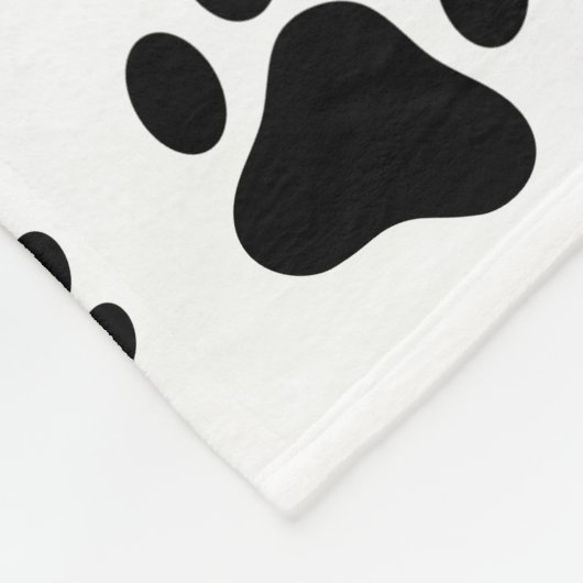 Patroon van poten, hondenpoten, zwart en wit fleece deken (Hoek)