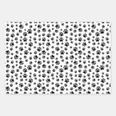 Patroon van poten, hondenpoten, zwart en wit inpakpapier vel (Voorkant 2)
