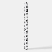 Patroon van poten, hondenpoten, zwart en wit iPhone hoesje (Rechterkant)