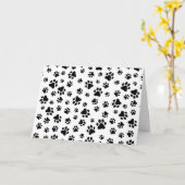 Patroon van poten, hondenpoten, zwart en wit kaart (Gele Bloem)