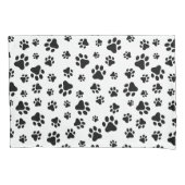 Patroon van poten, hondenpoten, zwart en wit kussensloop (Voorkant)