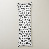 Patroon van poten, hondenpoten, zwart en wit lichaamskussen (Achterkant (Verticaal))