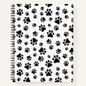 Patroon van poten, hondenpoten, zwart en wit notitieboek (Voorkant)