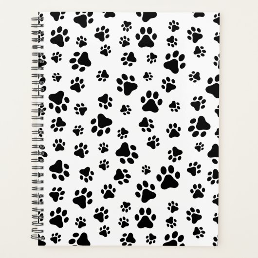 Patroon van poten, hondenpoten, zwart en wit planner (Voorkant)
