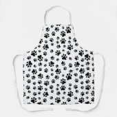 Patroon van poten, hondenpoten, zwart en wit schort (Voorkant)