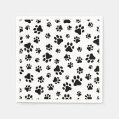 Patroon van poten, hondenpoten, zwart en wit servet (Voorkant)