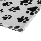 Patroon van poten, hondenpoten, zwart en wit snijplank (Hoek)