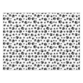 Patroon van poten, hondenpoten, zwart en wit tafelkleed (Voorkant (Horizontaal))