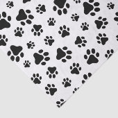 Patroon van poten, hondenpoten, zwart en wit tissuepapier (Detail)