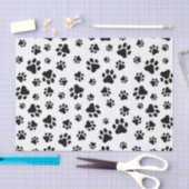 Patroon van poten, hondenpoten, zwart en wit tissuepapier (Craft)