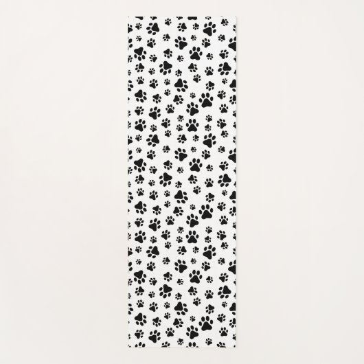 Patroon van poten, hondenpoten, zwart en wit yogamat (Voorkant)