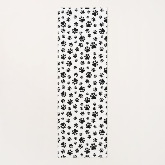 Patroon van poten, hondenpoten, zwart en wit yogamat (Achterkant)