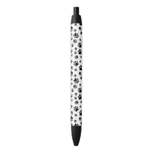 Patroon van poten, hondenpoten, zwart en wit zwarte inkt pen