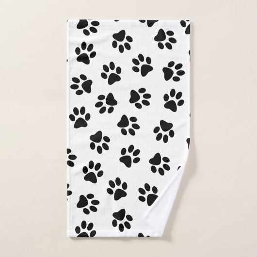 Patroon van poten, hondenpoten, zwarte poten bad handdoek (Handdoek)