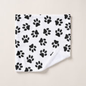 Patroon van poten, hondenpoten, zwarte poten bad handdoek (Wasdoekje)