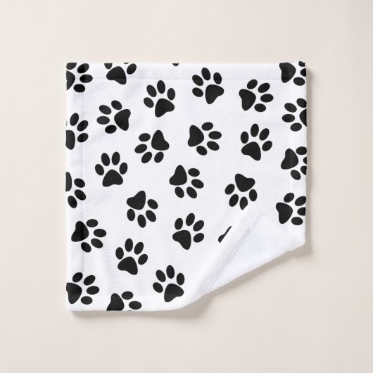Patroon van poten, hondenpoten, zwarte poten bad handdoek (Wasdoekje)