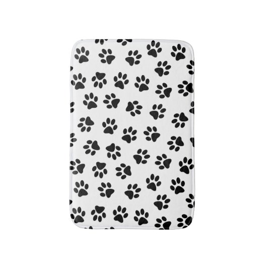 Patroon van poten, hondenpoten, zwarte poten badmat (Voorkant Verticaal)