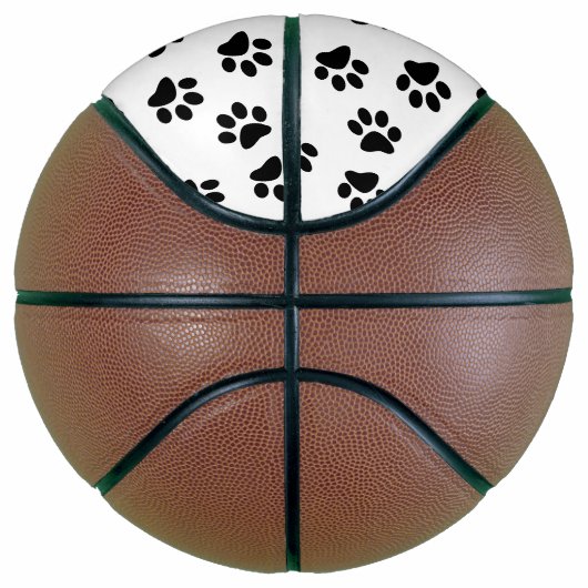 Patroon van poten, hondenpoten, zwarte poten basketbal (Rechts)