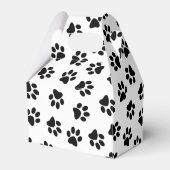 Patroon van poten, hondenpoten, zwarte poten bedankdoosjes (Achterkant)