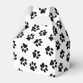 Patroon van poten, hondenpoten, zwarte poten bedankdoosjes (Voorkant Zijde)