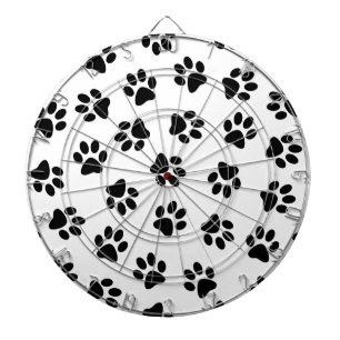 Patroon van poten, hondenpoten, zwarte poten dartbord