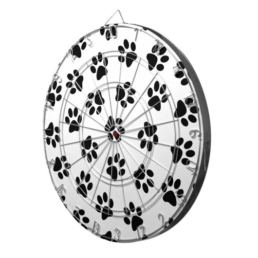 Patroon van poten, hondenpoten, zwarte poten dartbord (Voorkant Rechts)