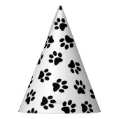 Patroon van poten, hondenpoten, zwarte poten feesthoedjes (Links)