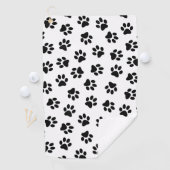 Patroon van poten, hondenpoten, zwarte poten golfhanddoek (Insitu)