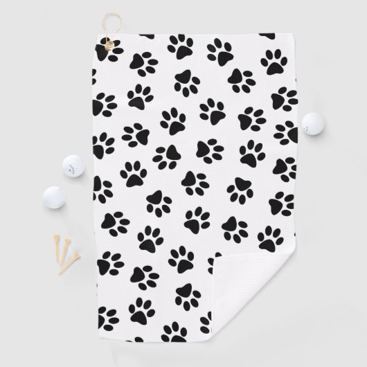 Patroon van poten, hondenpoten, zwarte poten golfhanddoek (Insitu)