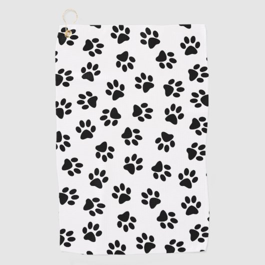 Patroon van poten, hondenpoten, zwarte poten golfhanddoek (Voorkant)