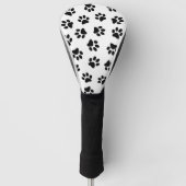 Patroon van poten, hondenpoten, zwarte poten golfheadcover (Voorkant)