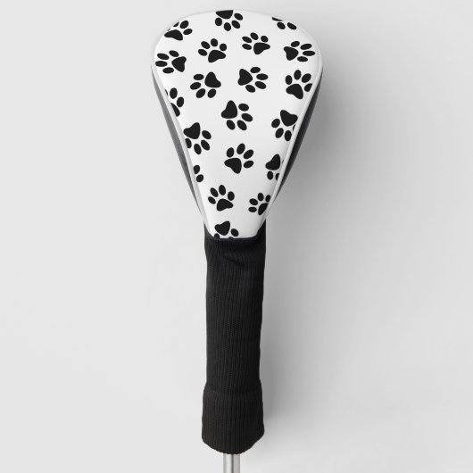 Patroon van poten, hondenpoten, zwarte poten golfheadcover (Voorkant)