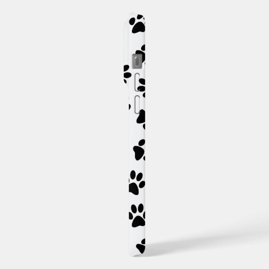 Patroon van poten, hondenpoten, zwarte poten iPhone hoesje (Linkerkant)