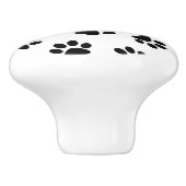 Patroon van poten, hondenpoten, zwarte poten keramische knop (Zijkant)
