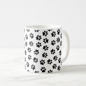 Patroon van poten, hondenpoten, zwarte poten koffiemok (Voorkant rechts)