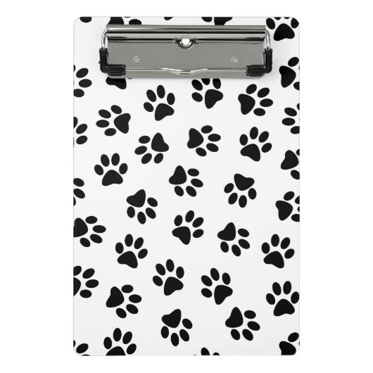 Patroon van poten, hondenpoten, zwarte poten mini klembord (Voorkant)