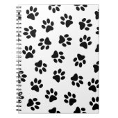 Patroon van poten, hondenpoten, zwarte poten notitieboek (Voorkant)
