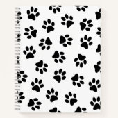 Patroon van poten, hondenpoten, zwarte poten notitieboek (Voorkant)