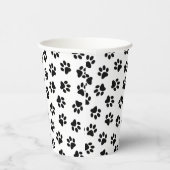 Patroon van poten, hondenpoten, zwarte poten papieren bekers (Rechts)